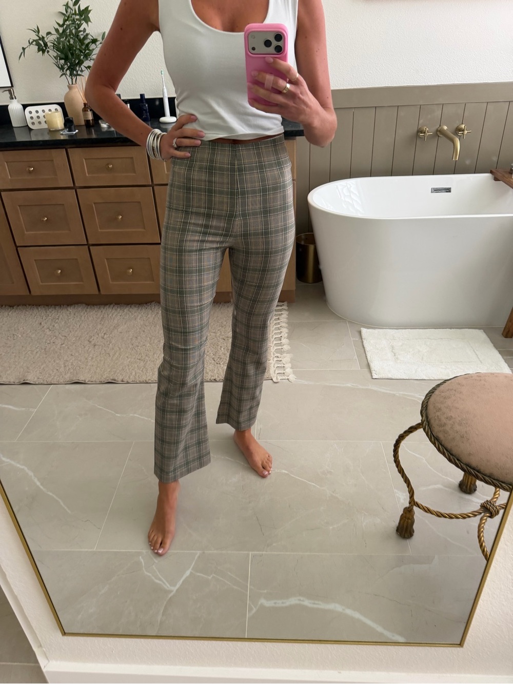 Never A Wallflower Plaid Dress Pants